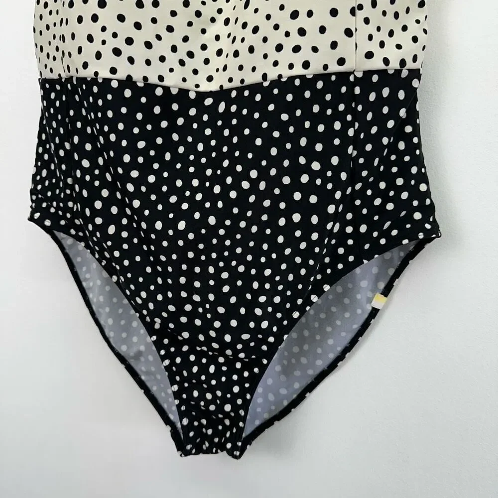 Summersalt Women’s The Ruffle Oasis Limited Edition On the Dot Black and White P